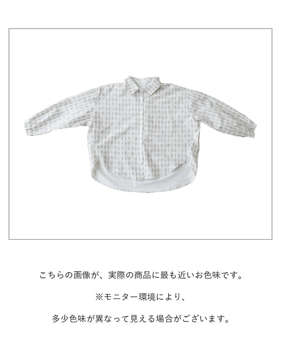 愛らしい花標本シャツ