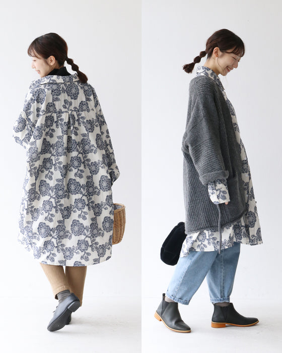 華やかな織り柄シャツ