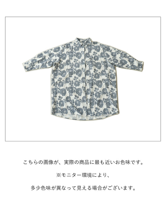 華やかな織り柄シャツ
