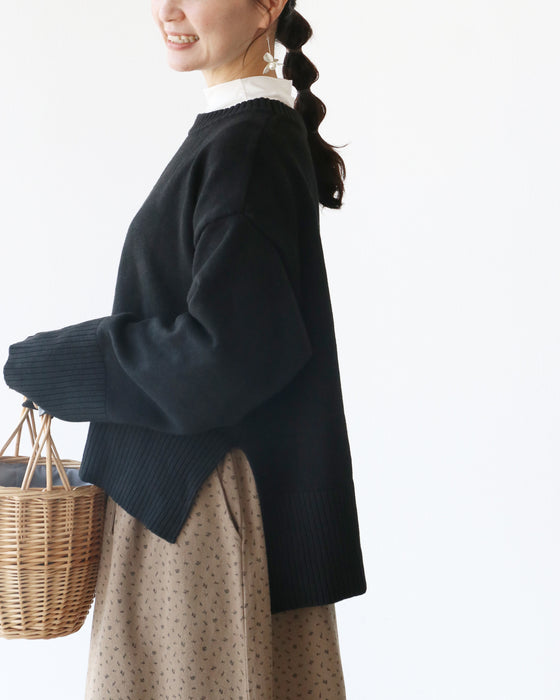 〈全3色〉体型カバースリットニット