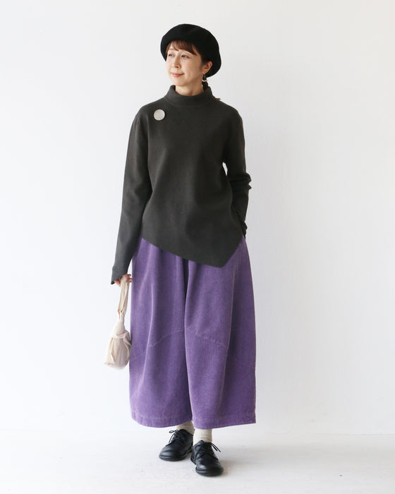 〈全5色〉着回し抜群流れる裾シルエットニット