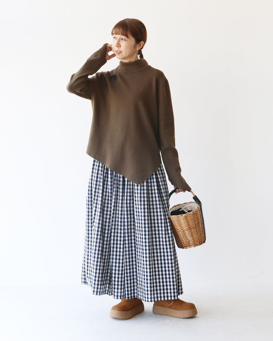 〈全5色〉着回し抜群流れる裾シルエットニット