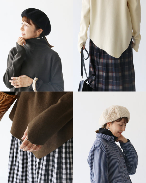 〈全5色〉着回し抜群流れる裾シルエットニット