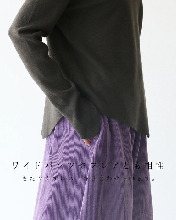 〈全5色〉着回し抜群流れる裾シルエットニット