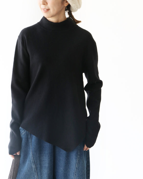 〈全5色〉着回し抜群流れる裾シルエットニット