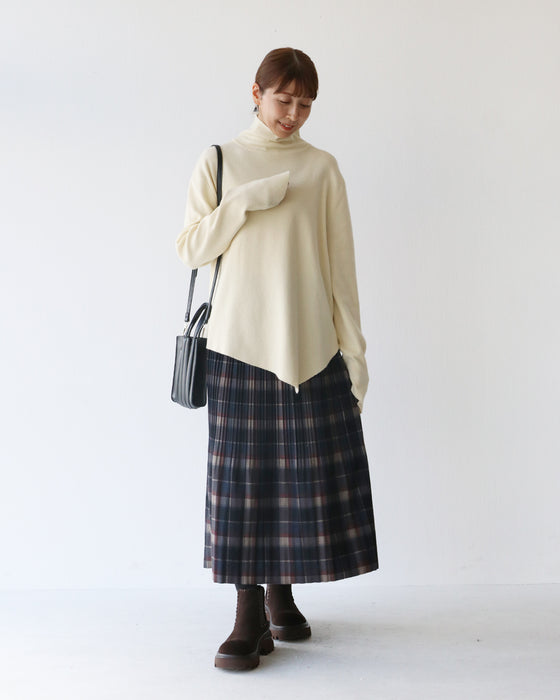 〈全5色〉着回し抜群流れる裾シルエットニット