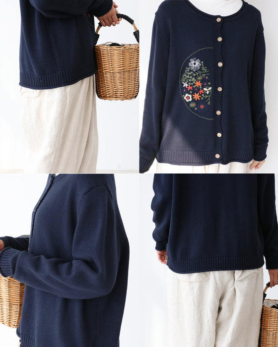 色鮮やかなお花刺繡カーディガン