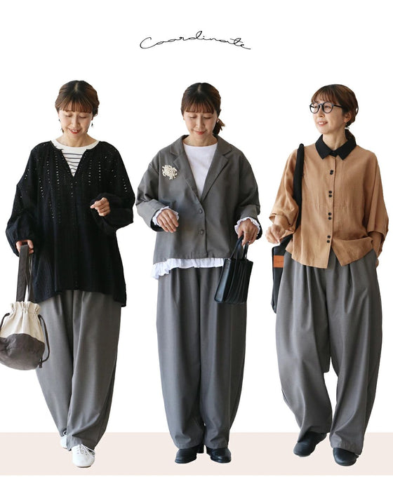 シルエットが魅力上品見えパンツ