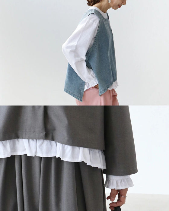 大人の華やぎフリルブラウス