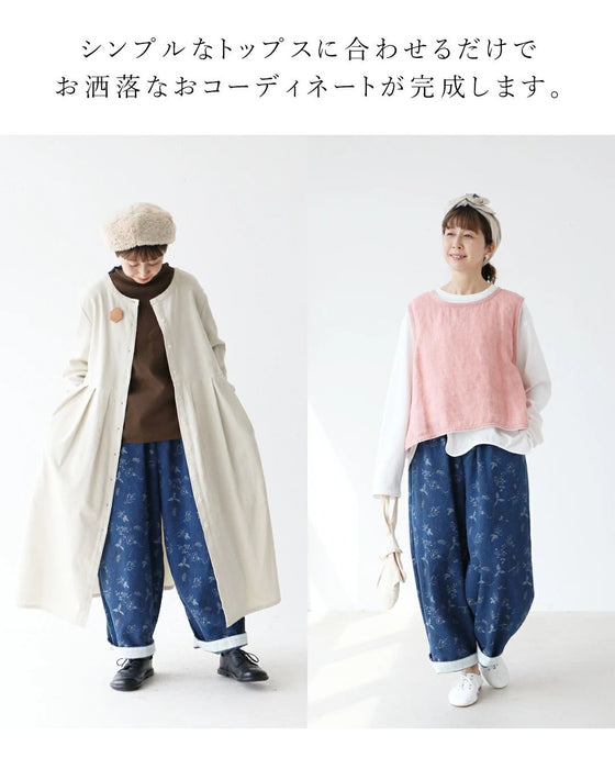 穿くだけでこなれる、織り柄デニム パンツ