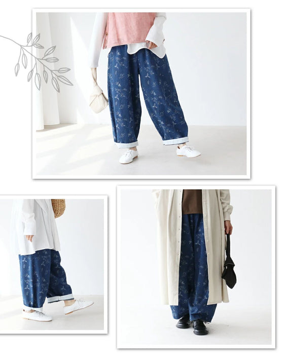 穿くだけでこなれる、織り柄デニム パンツ