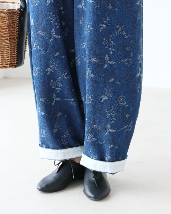 穿くだけでこなれる、織り柄デニム パンツ