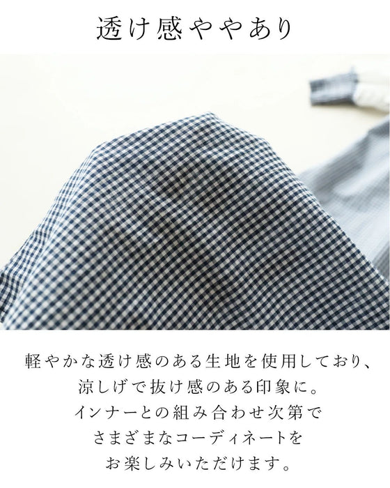 ふんわり揺れてさりげなく華やぐレース袖のチェックワンピース