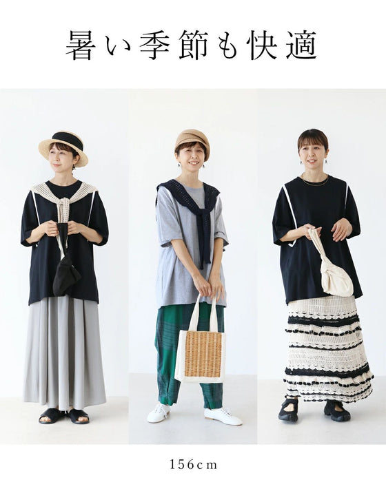 いつものTシャツに、さりげない特別感を【set】ストール付きトップス