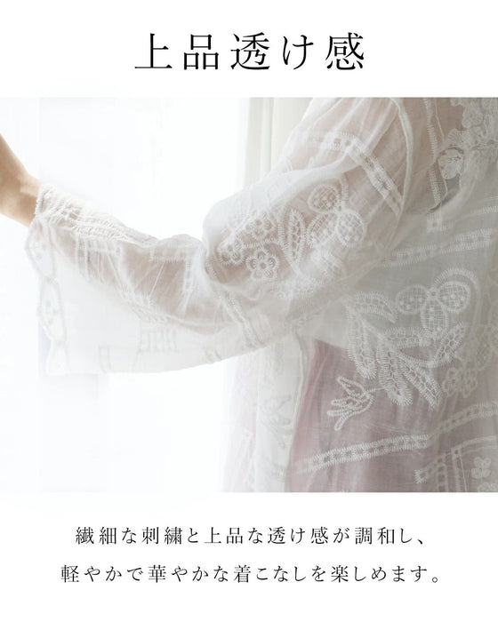 軽やかにやさしく刺繍が彩る一枚トップス