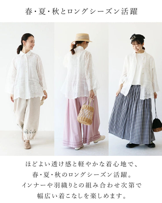 軽やかにやさしく刺繍が彩る一枚トップス