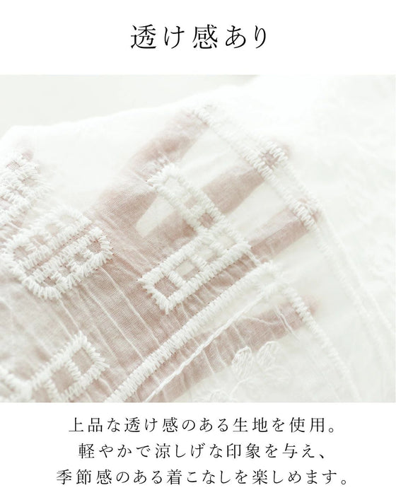 軽やかにやさしく刺繍が彩る一枚トップス