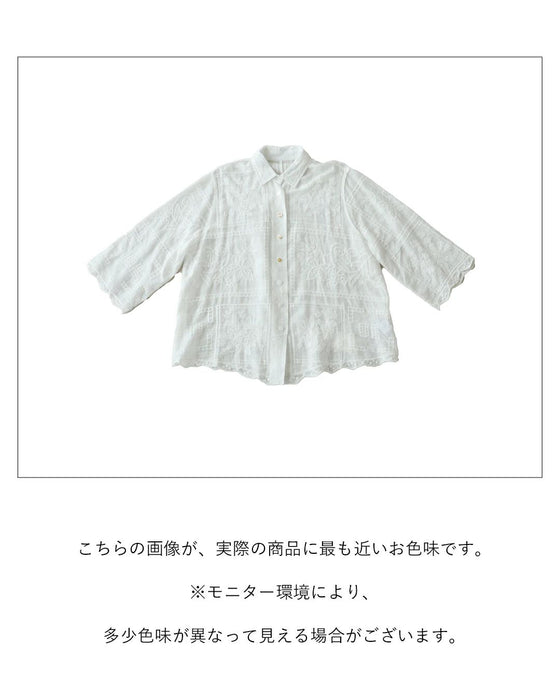 軽やかにやさしく刺繍が彩る一枚トップス