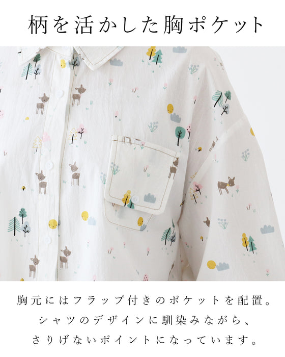 【S～L対応】誰かと被らない柄絵本バンビ トップス