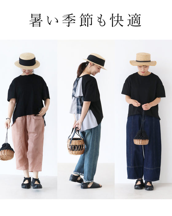 【S～3L対応】背中のまるまり隠す後ろフリルトップス
