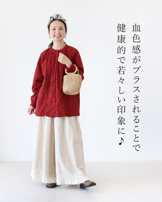 【S～4L対応】いつもの私に、赤という魔法。ブラウス