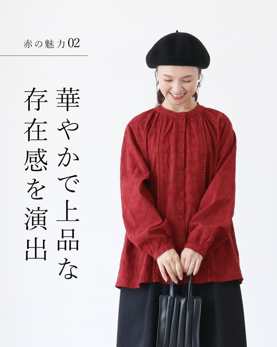 【S～4L対応】いつもの私に、赤という魔法。ブラウス