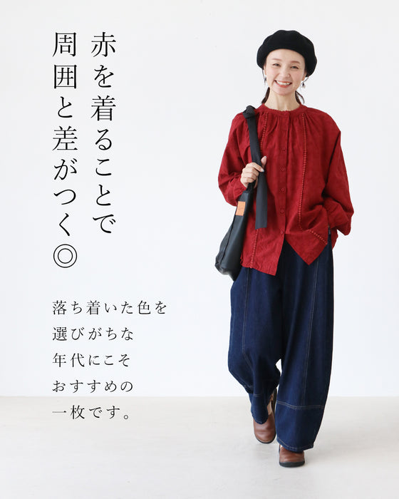 【S～4L対応】いつもの私に、赤という魔法。ブラウス