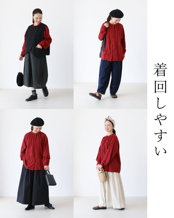 【S～4L対応】いつもの私に、赤という魔法。ブラウス