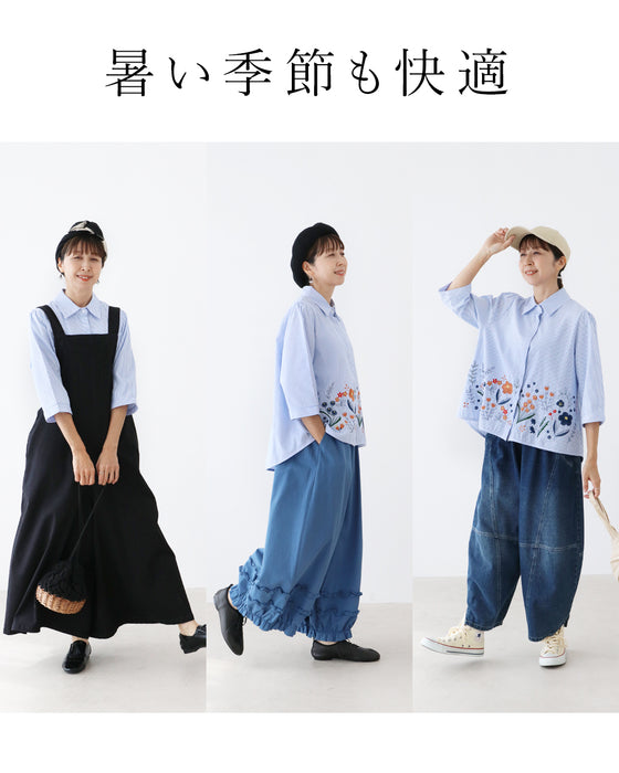 裾に咲く花刺繍毎日に彩りをトップス