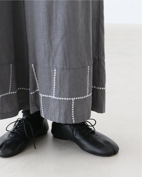 【S〜4L対応】楽して素敵なつぶ刺繍パンツ
