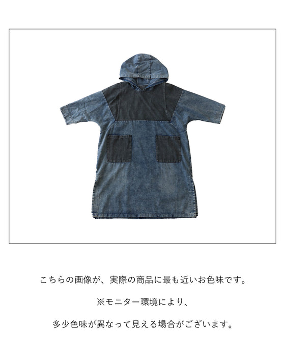 【S～3L対応】着るだけこなれ感 デニム風ワンピース