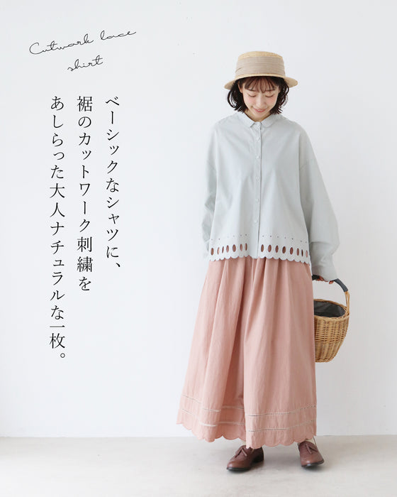 【S～3L対応】さりげない可愛さを添えるカットワーク