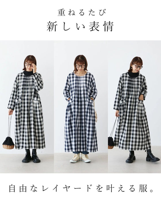 〈全2色〉存在感を放つ惹きつけるチェック ワンピース