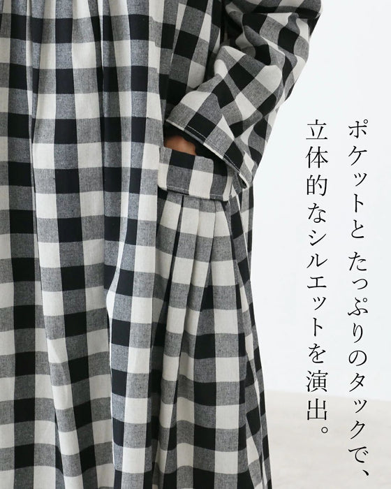 〈全2色〉存在感を放つ惹きつけるチェック ワンピース