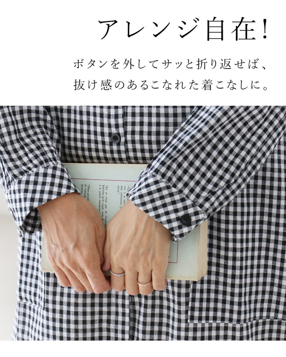 【S～3L対応】〈全2色〉定番のチェック柄を、大人らしく上品に ワンピース