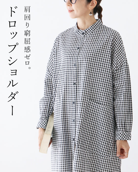 【S～3L対応】〈全2色〉定番のチェック柄を、大人らしく上品に ワンピース