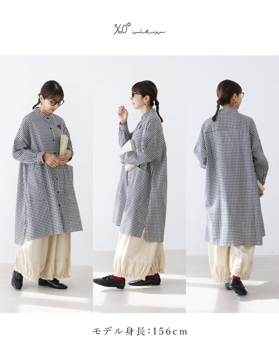 【S～3L対応】〈全2色〉定番のチェック柄を、大人らしく上品に ワンピース