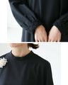 Coordination set for special occasions: Dress/Jacket 2-piece set + Free Brooch