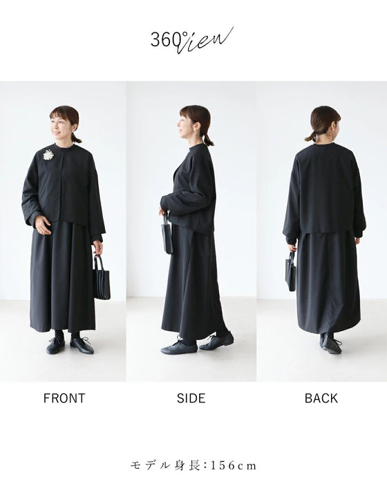 Coordination set for special occasions: Dress/Jacket 2-piece set + Free Brooch