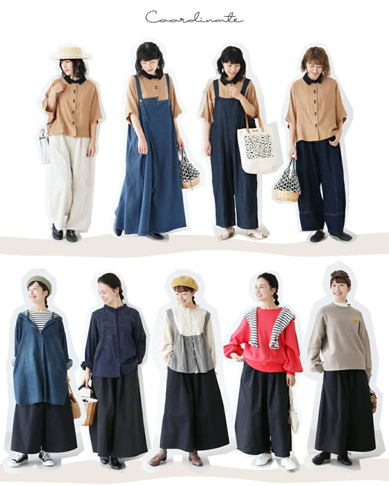 【set】Sunday服すき子 のままで完成する。さりげない配色で大人の可愛さを　ブラウスパンツ2点コーデセット