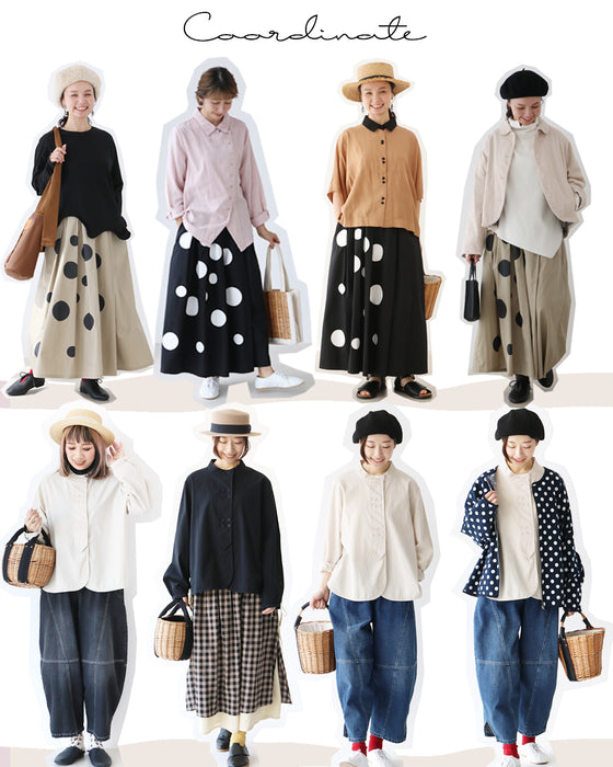 【S～4L対応】Sunday 服すき子 黒で引き締めて、ドットで華やぐ。モードフェミニンコーデセット