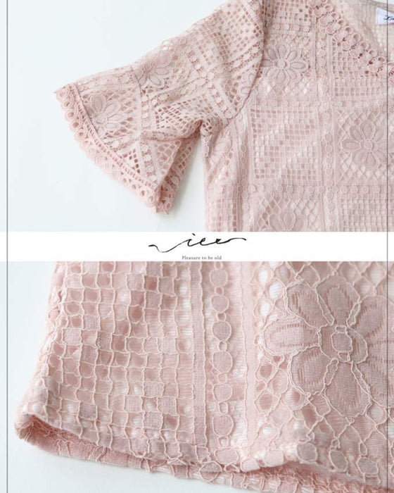 Simple and elegant blouse with full lace 