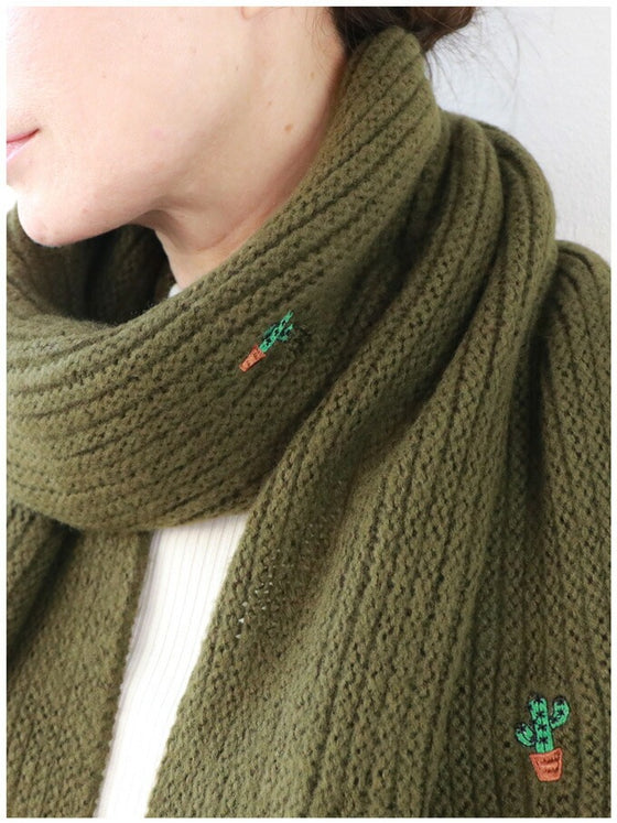 【セール商品返品交換不可】ほっこりサボテンマフラー