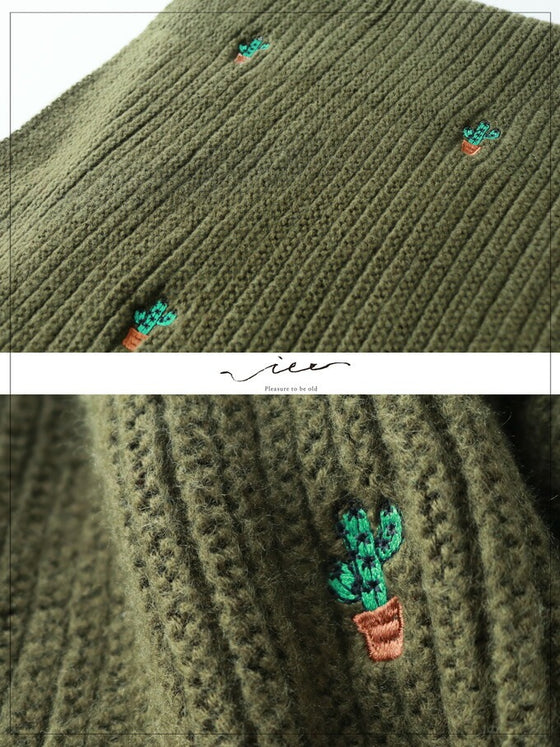 【セール商品返品交換不可】ほっこりサボテンマフラー