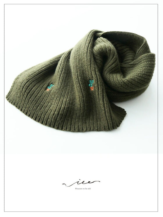 【セール商品返品交換不可】ほっこりサボテンマフラー