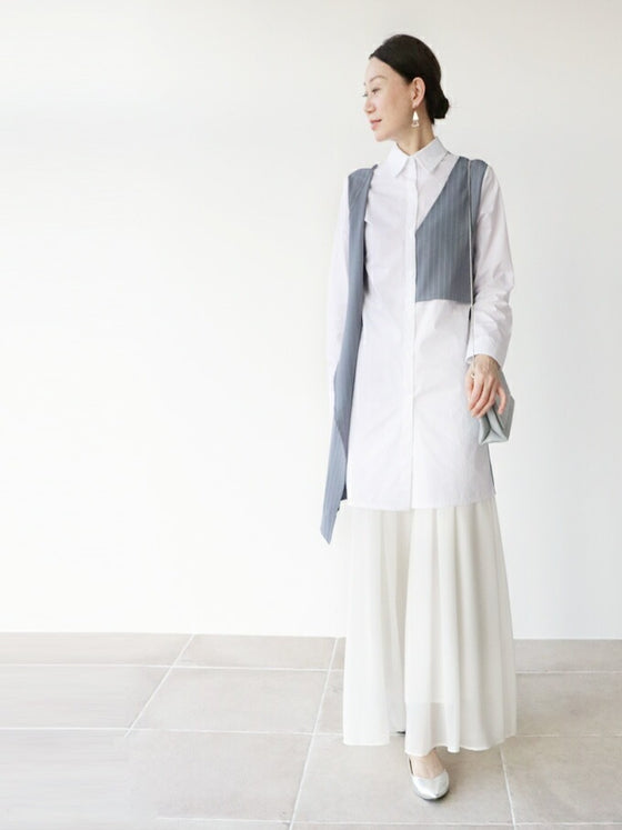 【セール商品返品交換不可】大人にちょうどいい～ストライプベストシャツ～トップス