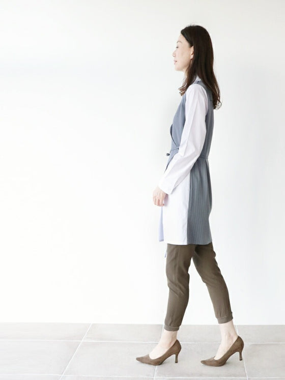 【セール商品返品交換不可】大人にちょうどいい～ストライプベストシャツ～トップス