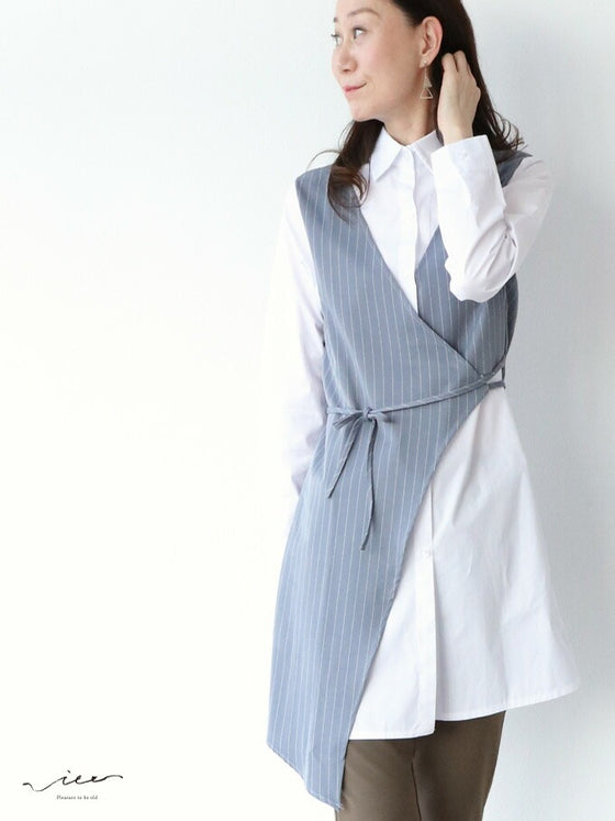 【セール商品返品交換不可】大人にちょうどいい～ストライプベストシャツ～トップス