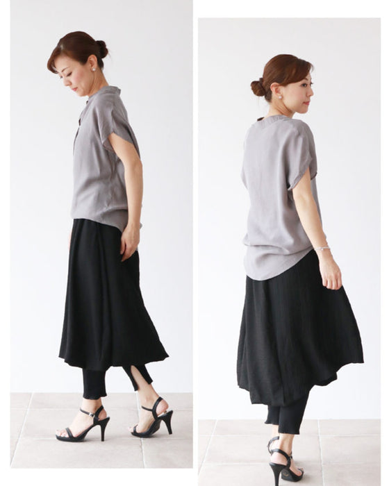 【セール商品返品交換不可】ストライプと片側ふわっとバルーンスカート