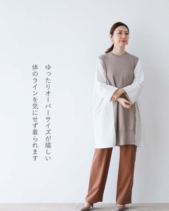 【セール商品返品交換不可】異素材で遊ぶオーバーサイズトップス